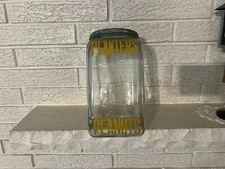 Antique C1940PLANTERS PEANUTS Streamline Countertop Embossed Glass Jar and Lid
