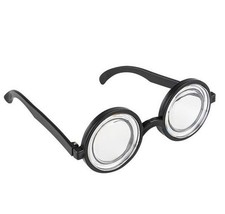 FUNNY NERD GEEK GLASSES Dork Thick Lenses Costume Joke Gag Toy Black Plastic