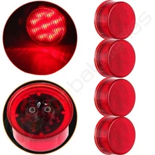 4pcs TRUCK TRAILER 2" RED ROUND SIDE MARKER LED CLEARANCE LIGHT LAMPS