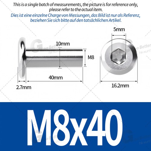Sleeve Nuts M5-M10 Flat Head Hexagon Socket Furniture Cap Stainless Steel A2 304 - Picture 71 of 89