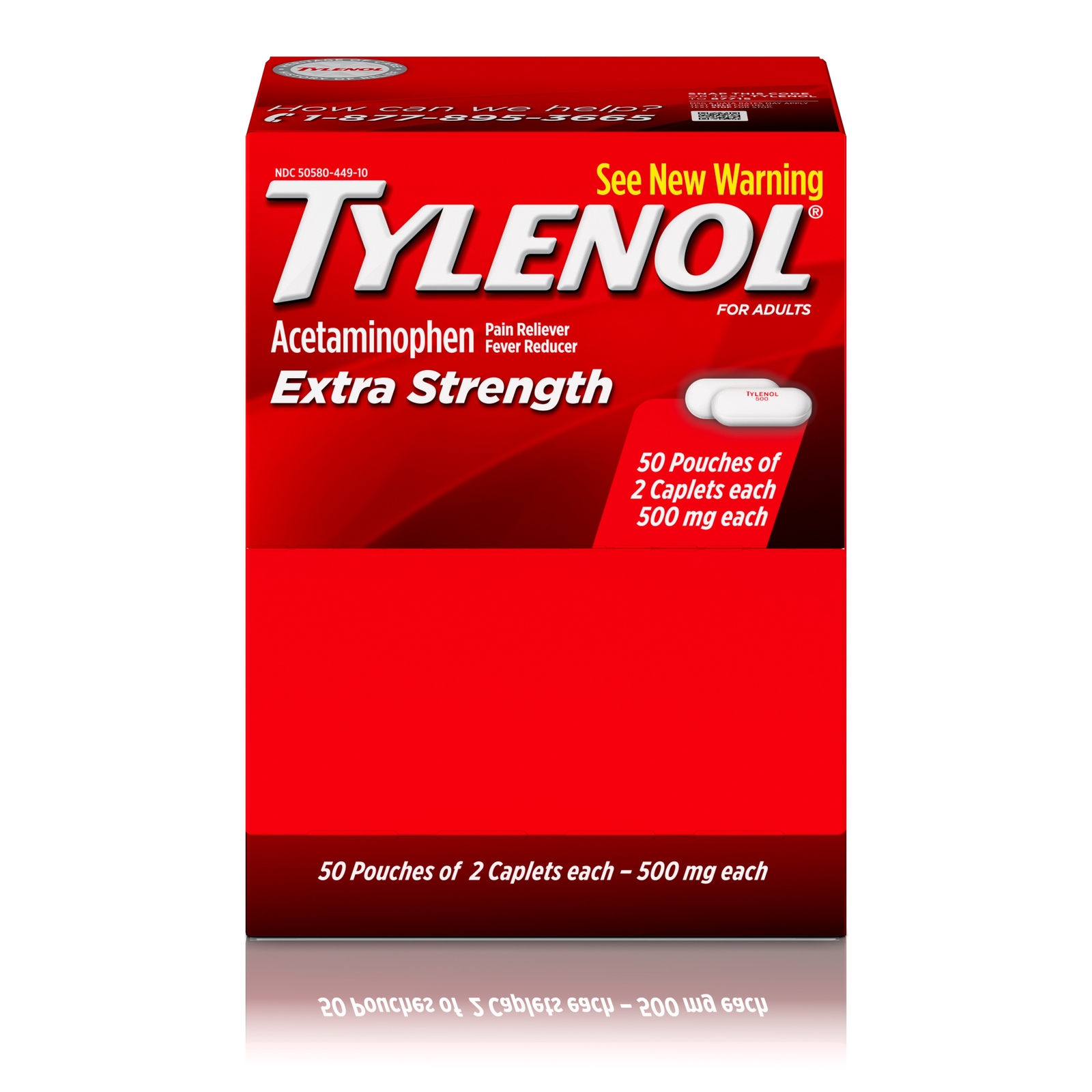 Tylenol (r) Extra-strength, 2-caplet dosage, Box of 50 (300450449108)