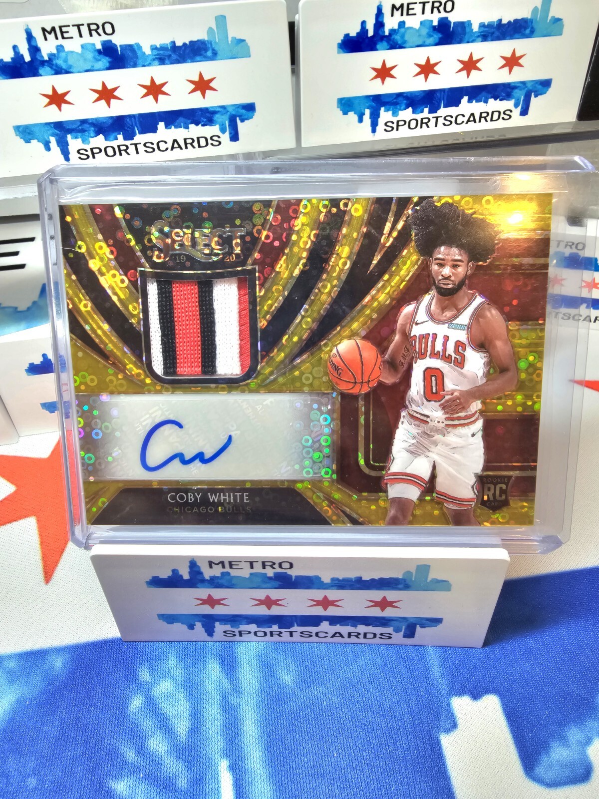 2019-20 Panini Select COBY WHITE GOLD AUTO /10 RPA Rookie SP RC Chicago Bulls