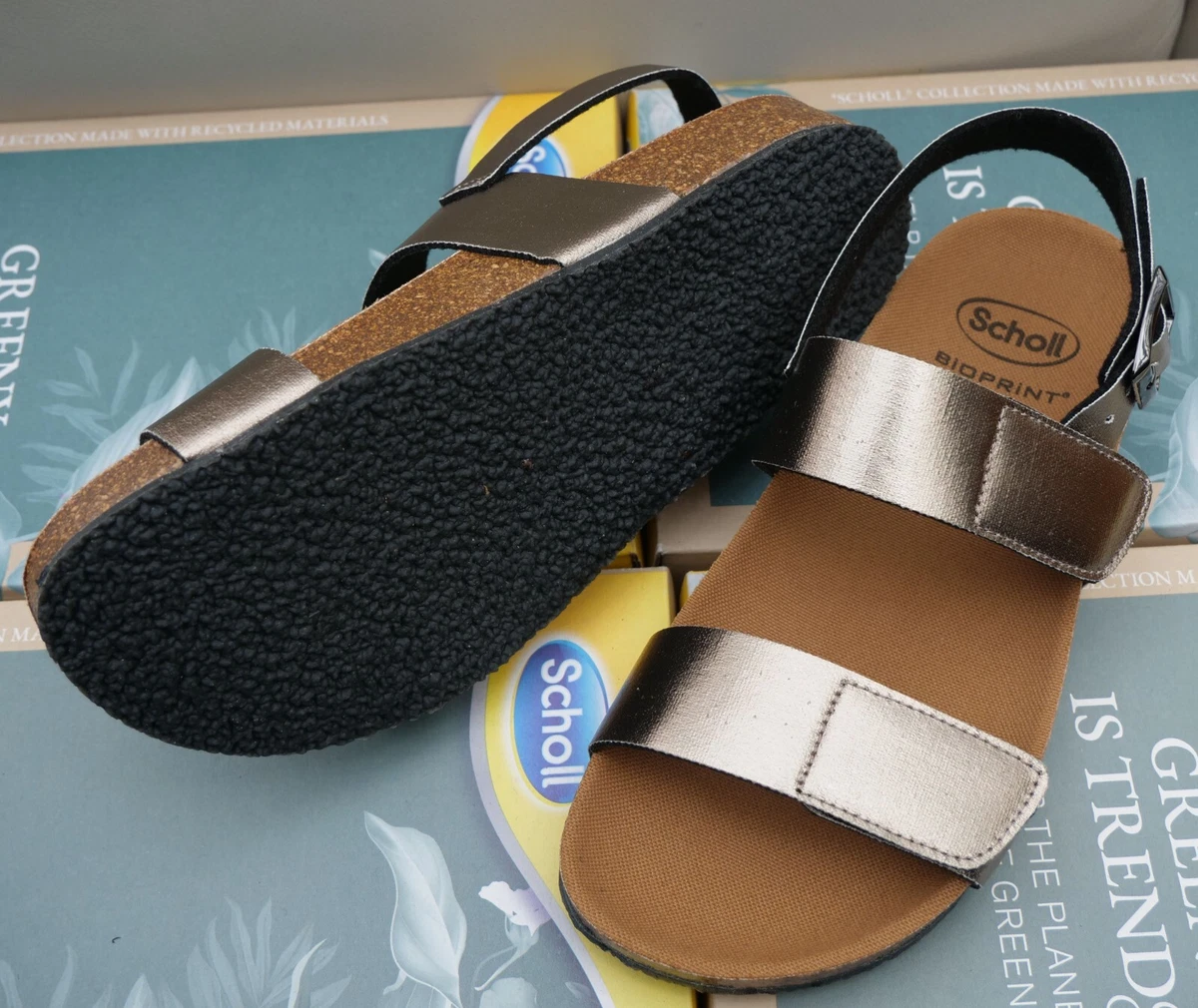 Scholl Womens Sandals Recycled Size UK 2.5 7 RRP 59.99 Pewter