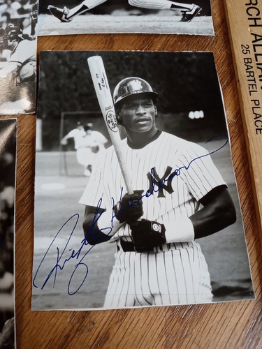 Ricky Henderson.Pinella. Winfield. Griffey.Pagliarulo Autographed Photo Yankees - Picture 2 of 15