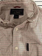 VTG Abercrombie Fitch Button Shirt Mens M Oxford Long Sleeve Red Black Gingham