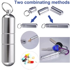 1pc Pill Box Keychain Medicine Case Bottle Small Holder Container Waterproof