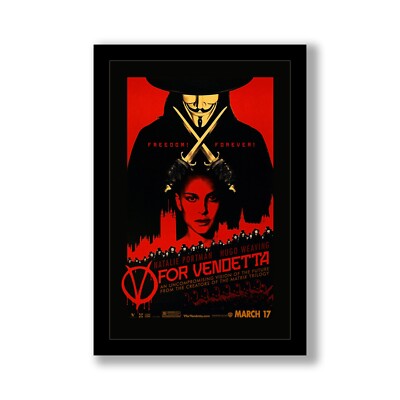 V FOR VENDETTA - 11x17 Framed Movie Poster by Wallspace