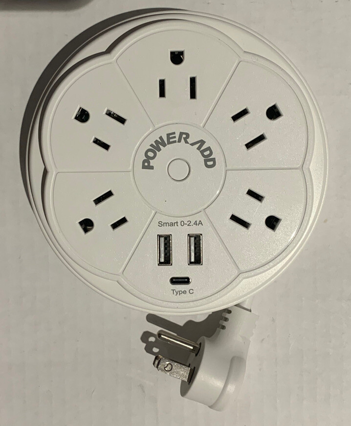 Power Strip, 5 Outlets 2 USB