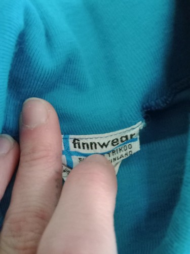 Vintage Finnwear Blue Turtle Neck Mens Size Small Cotton Finland (cb49) - Picture 2 of 5