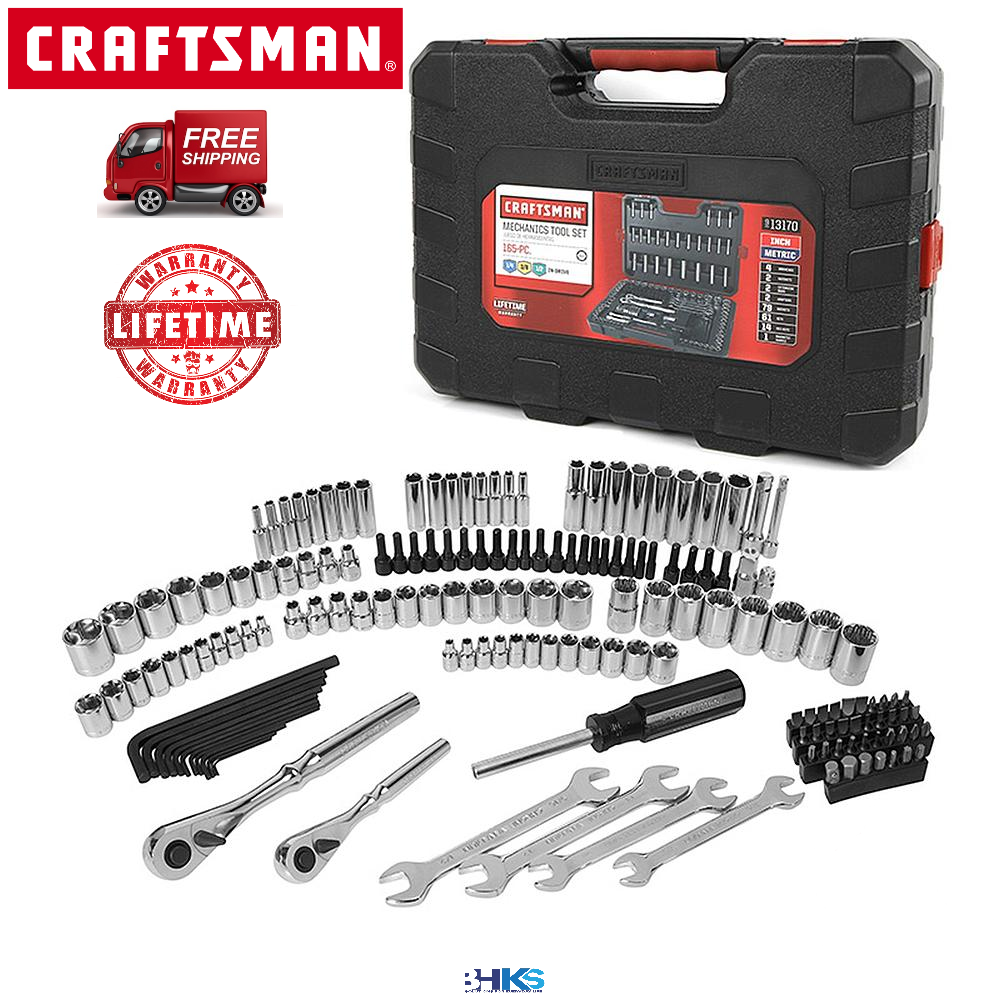 Craftsman 165 Piece Mechanics Tool Set w/ Case Socket Hand Wrench