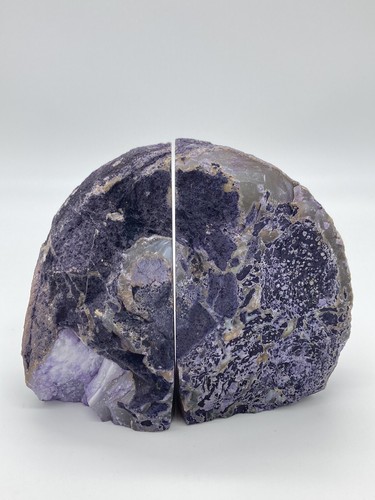 Set of 2 Purple Agate Geode Crystal Bookends, Heavy Duty Gemstone Book Holder - 第 4/4 張圖片