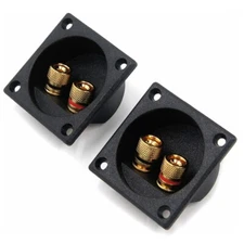2 Pack 2-Way Speaker Box Terminal Binding Post Cup Box 2.2" Screw Connector N715