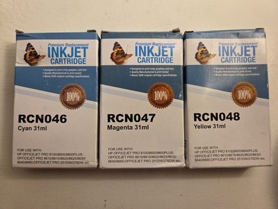 Inkjet Premium Replacement Cartrige Set RCN046 Cyan/RCN047 Mag/ RCN048 Yellow 