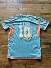 adidas Inter Miami Lionel Messi 2024 Aqua Blue Youth Size 6-8  REPLICA 