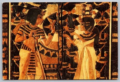 Tutankhamun Painted Wood Chest Egyptian Museum Cairo Postcard