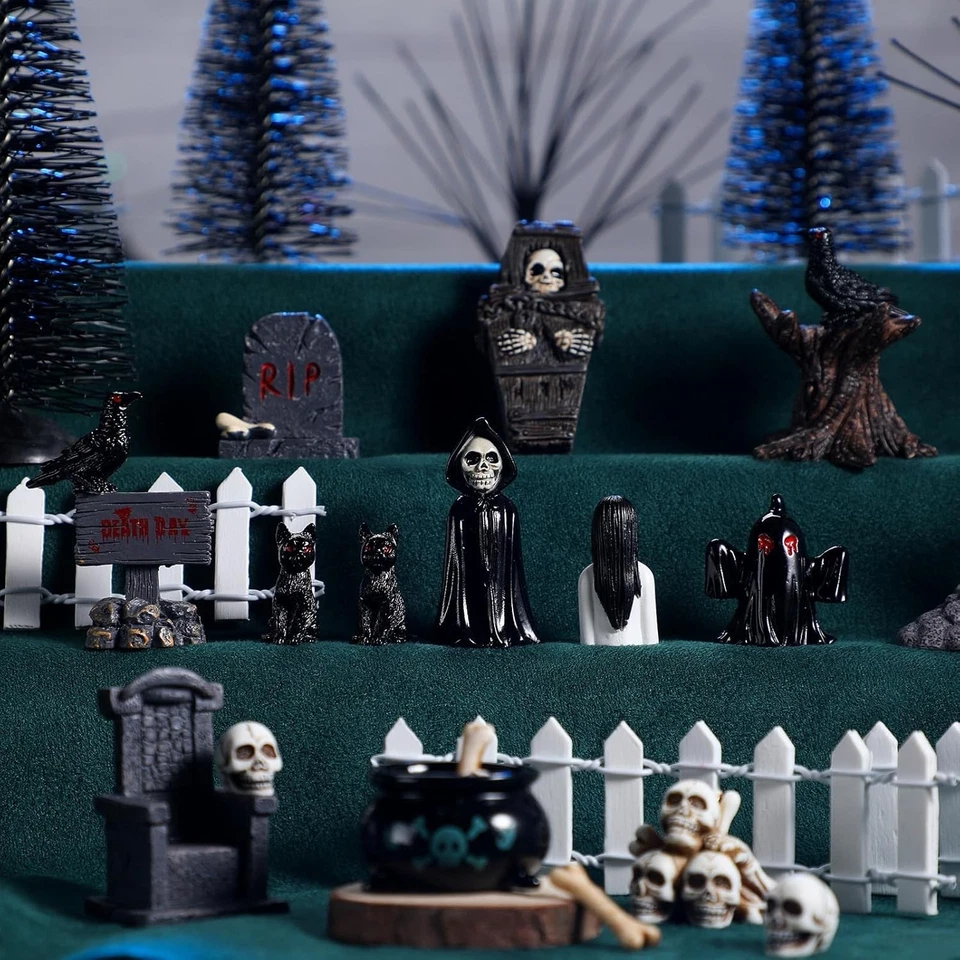 Conjunto de 32 piezas de figuras de Halloween de Halloween Village miniatura de accesorios de ciudad Foto 4 de 4