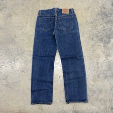 Vintage 90s Made In USA Dark Wash Fuzzy Levi’s 501 Jeans 31x29.5