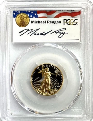 1997 W GOLD $10 AMERICAN EAGLE 1/4 OZ PROOF COIN REAGAN SIGNED PCGS PR 69 DCAM