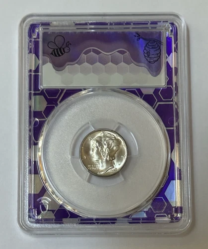 1945 Mercury Dime 10¢ (90% Silver) ~ PCGS MS 64  ~ Trader Bea Label