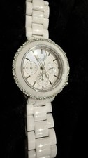 White Ceramic Ladies DKNY Crystal Watch