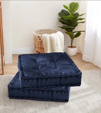 Sweet Home Collection 20x20 Polyester Tufted Square Yoga Floor Pillow 2 Pk (Sh8)