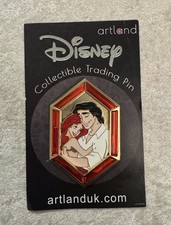 Disney Artland Pin LE200 Little Mermaid Ariel Prince Eric Gem Couple Embrace