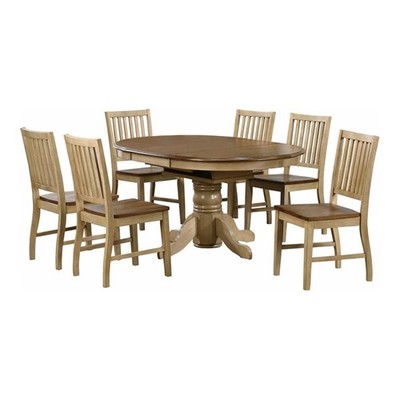 Sunset Trading Brook 7-Piece 42 - 60'' Extendable Wood Dining Set in Cream