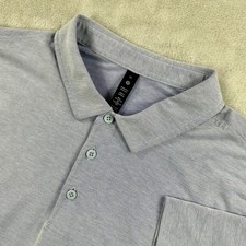 Lululemon Evolution Polo Shirt Mens XL Blue Oxford Golf Performance Casual