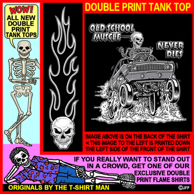 1969 Outlaw Skeleton Blown Gasser Race Muscle Car Fantasy Hot Rod Tank Top
