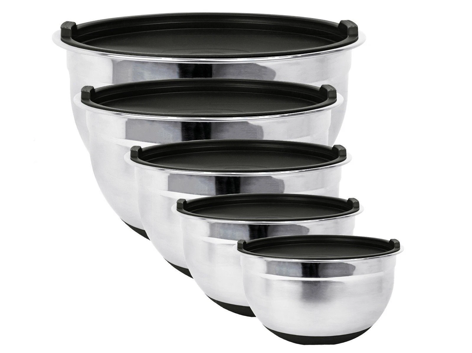 Premium Stainless Steel Mixing Bowls with Lids and Non-Slip Base (Set of 5)
Opens in a new window or