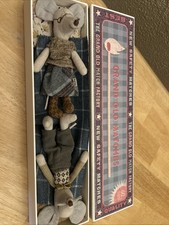 New Maileg Mouse Grandma Grandpa Mice in Matchbox Grandparents Retired NIB