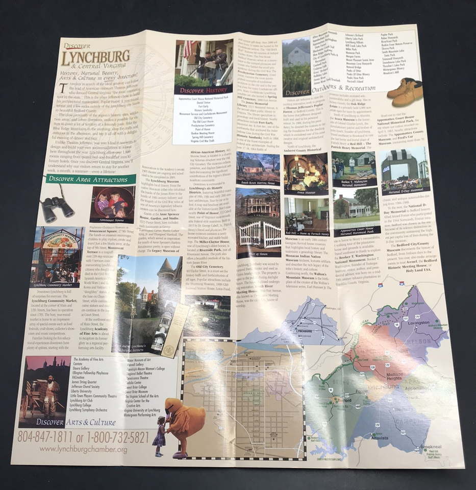 2008 Discover Lynchburg & Central Virginia Brochure Tourist Travel eBay