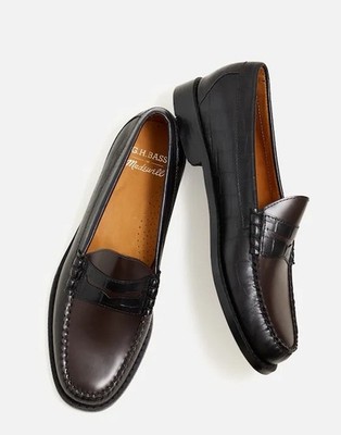Madewell x G.H.BASS Larson Weejuns Loafers in Black Dark Brown, Size 10.5
