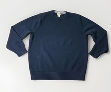 LL Bean Sweater Men  s Crewneck Blue Pullover Cotton Classic Size Large Outdoor