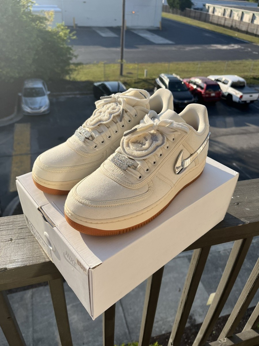 Nike Air Force 1 Low Travis Scott Sail Men's Size 10 AQ4211-101
