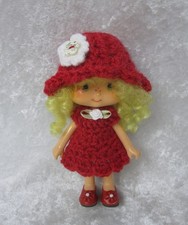 Made to fit STRAWBERRY SHORTCAKE 08 Handmade Clothes, Crochet Dress  Hat Set