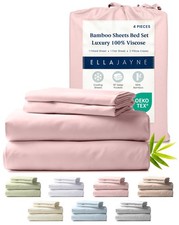 Viscose Derived from Bamboo Sheets Full Size Set 4 Pieces Full Size, Ultra ...