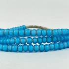 Blue French White Heart Venetian Trade Beads 32inch