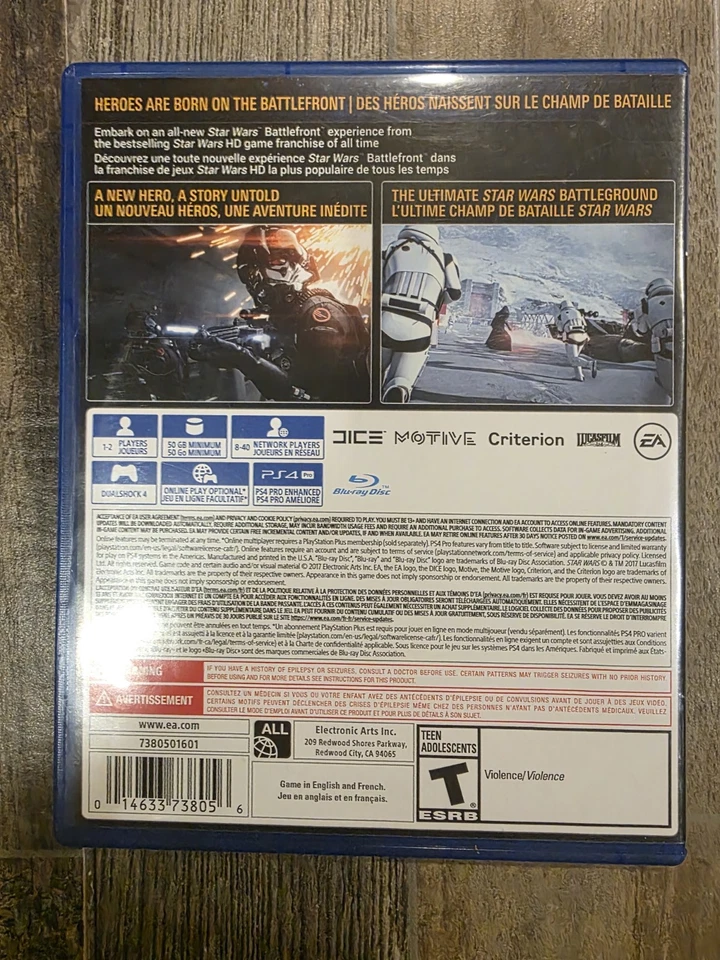 Star Wars Battlefront II Sony PlayStation 4 PS4 Game Tested  - Image 2 of 4
