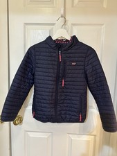 Vineyard Vinea Girls Quilted Puffer Jacket Size M 10-12 Navy Blue
