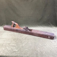 Antique Wood Block Plane French Peugeot Freres A Garantie & Lion Logo - 29.5"