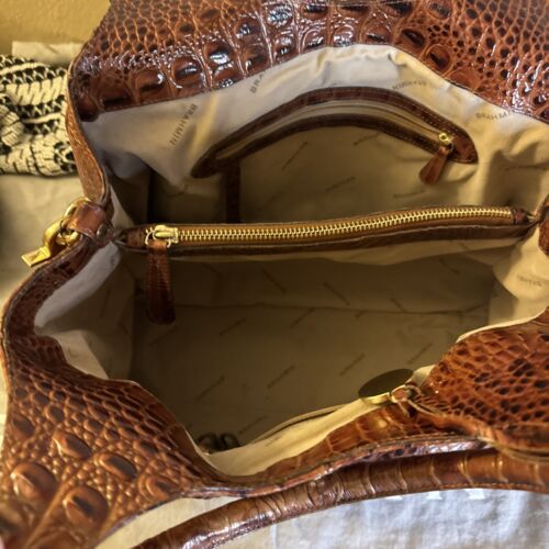BRAHMIN Elisa Handbag And Wallet Satchel Pecan Melbourne Leather W Dust Bag EUC - Picture 21 of 24