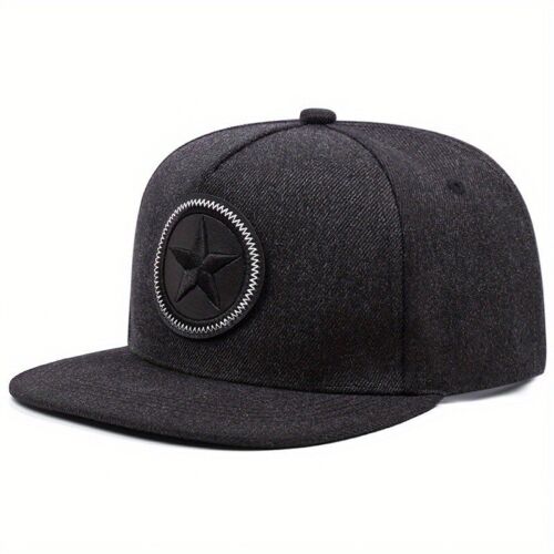 Star Embroidered Baseball Cap Snapback Men Women Flat Peak Hip Hop Rap Sport Hat - Picture 7 of 12