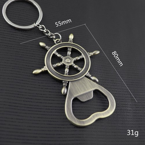 Vintage Rudder Bottle Opener Keychain Beer Bar Drink Tool Keyring Pendant Gift - Picture 5 of 6
