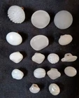 16 Clambroth Diminutive and Small Buttons 1/4" to 1/2" Antique Vtg 1 Milkglass