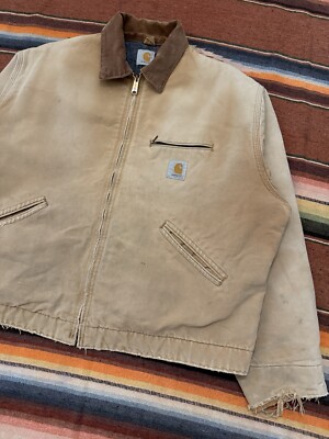 ジャケット・アウター 00s Carhartt Worn Faded Detroit Jacket Carhartt Detroit Jacket J97 GVL Gravel Rare Gray Medium Blanket