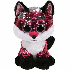 Ty Sequins Flippables 6" 15cm Jewel The Fox Plush Regular Big-Eyed Stuffed