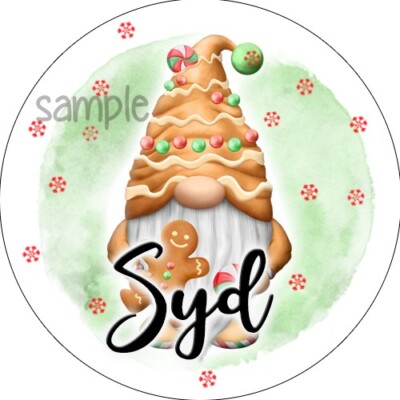 PERSONALISED Gonk Gnome CHRISTMAS STICKERS / LABELS 24 PER SHEET ANY NAME