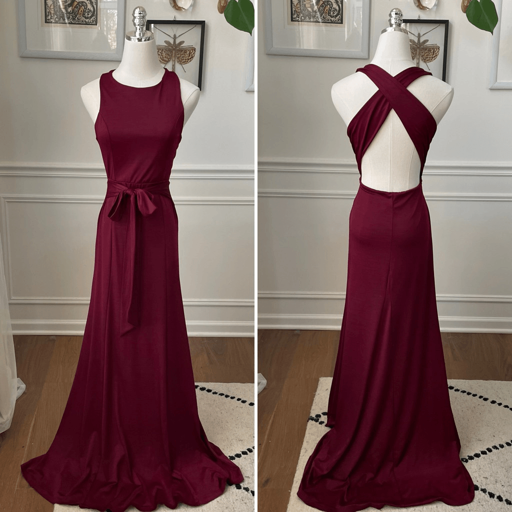 strapless open back dress Long Sleeves Rehearsal Dinner Dress Lenora main image 0