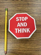 Stop  Think Laminated Sign Skills Streaming Classroom Teaching Resource Set 50